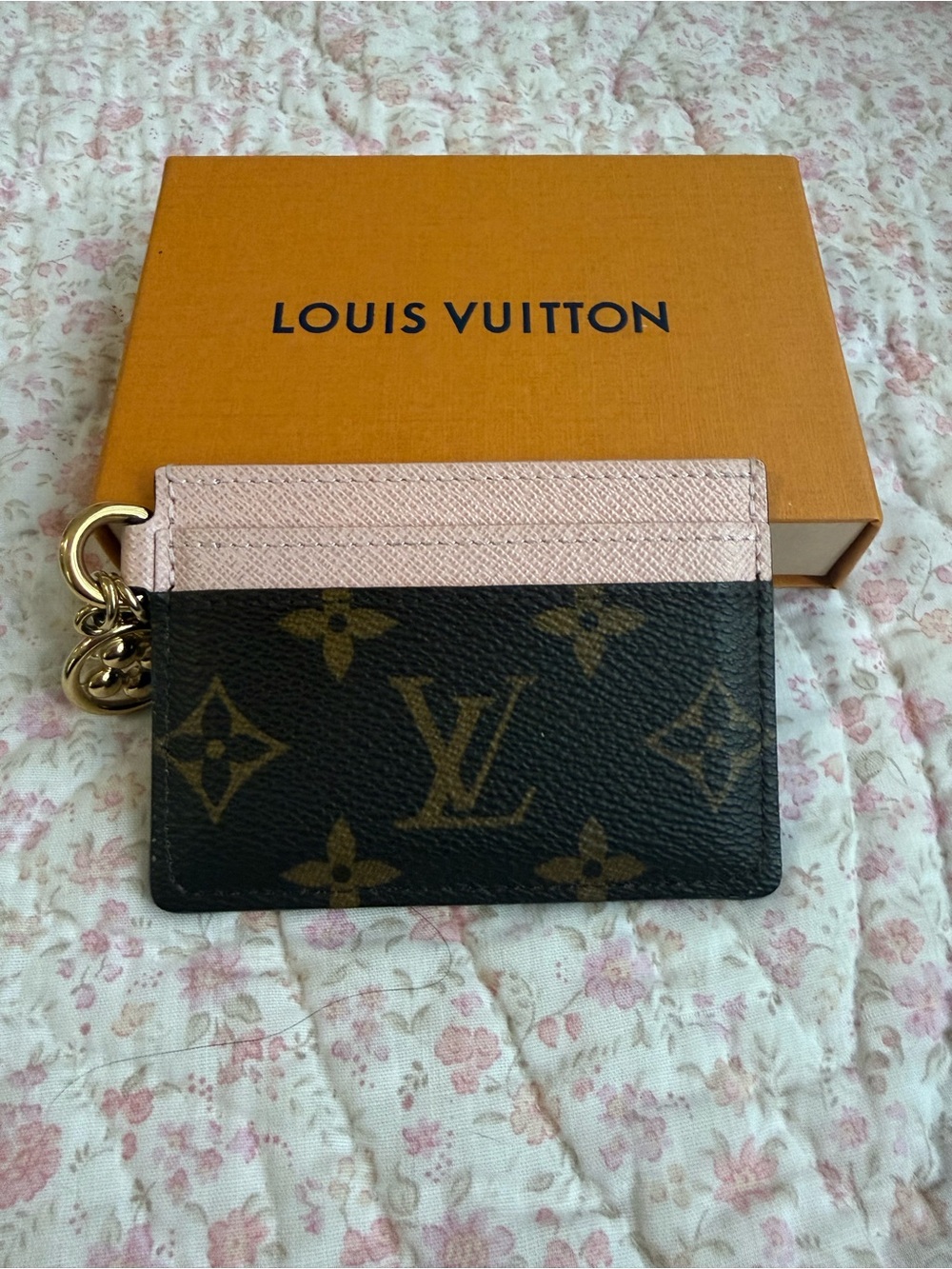 Louis Vuitton Pink & Monogram Charms Cardholder